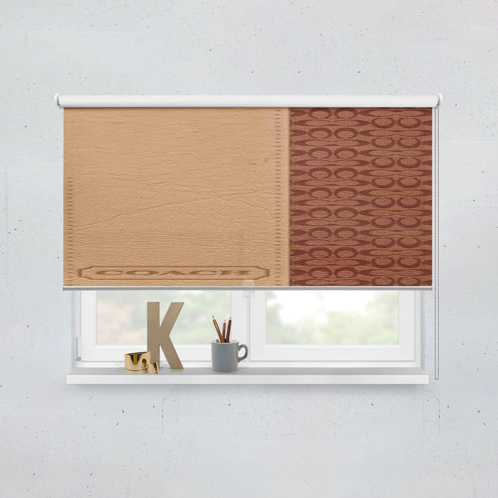 Coach New York Brown Leather Window Roller Blinds Shades