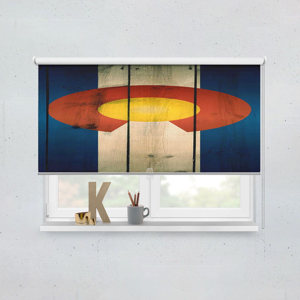 Colorado State Flag Wood Blue Design Window Roller Blinds Shades