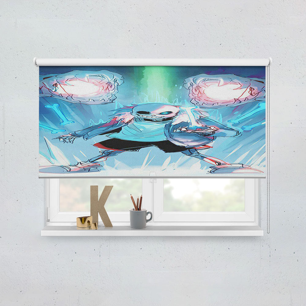 Cool Undertale Sans Dragon Fanart Window Roller Blinds Shades