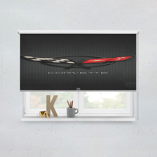 Corvette Logo Window Roller Blinds Shades