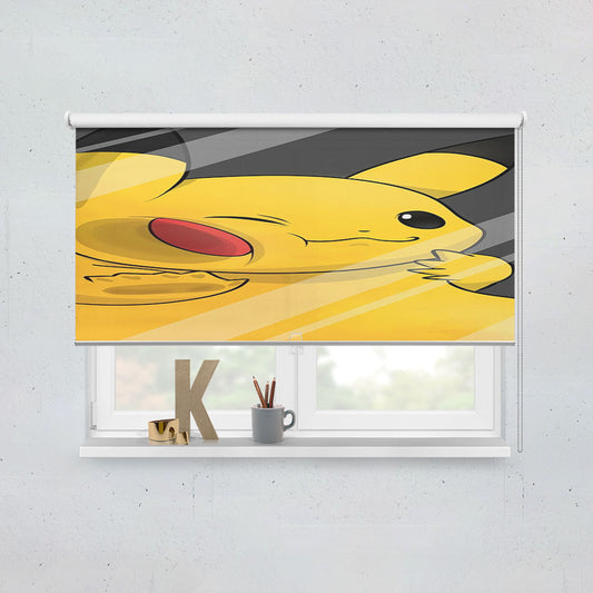 Cute Face Pokemon Pikachu Trapped On Mirror Window Roller Blinds Shades