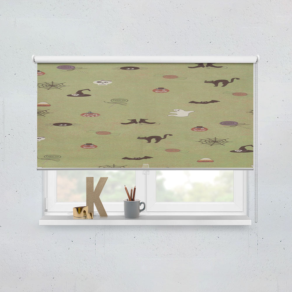 Cute Halloween Pattern Wallpaper Window Roller Blinds Shades