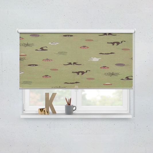 Cute Halloween Pattern Wallpaper Window Roller Blinds Shades