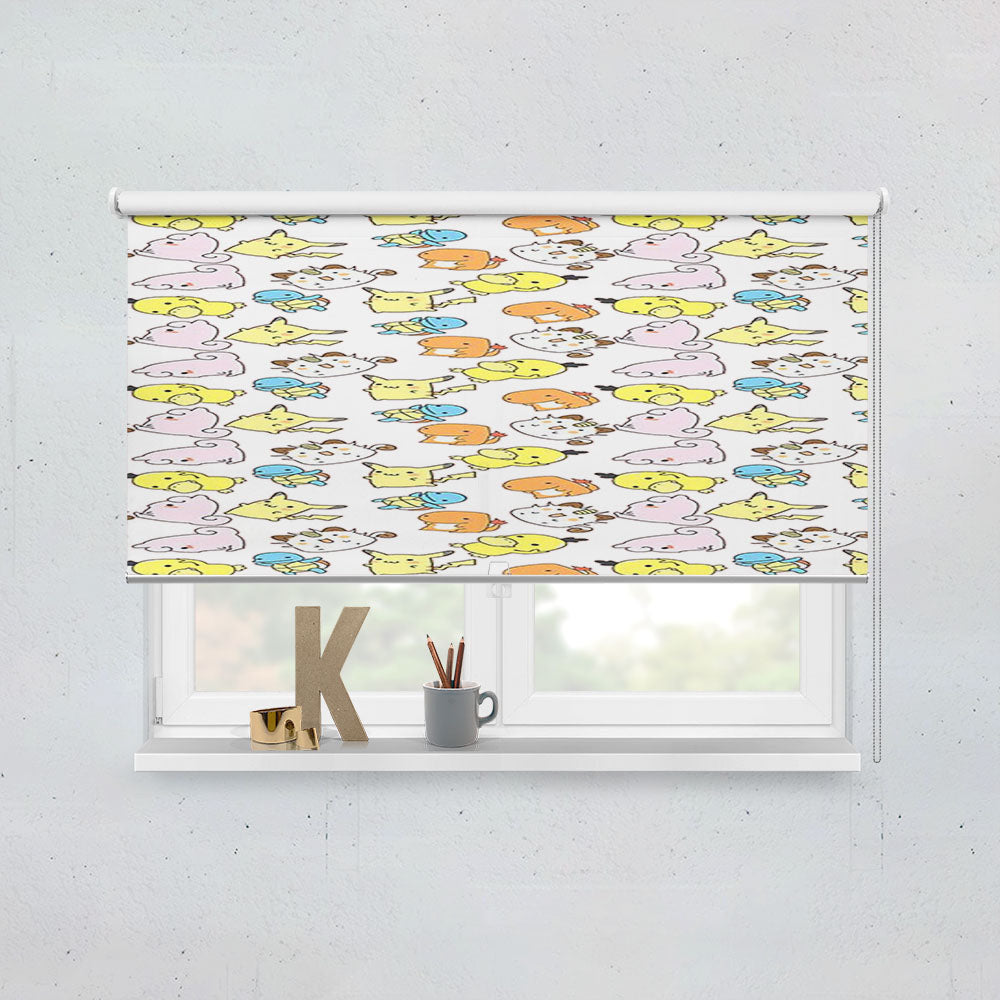 Cute Pokemon Collections Line Art Pattern Window Roller Blinds Shades
