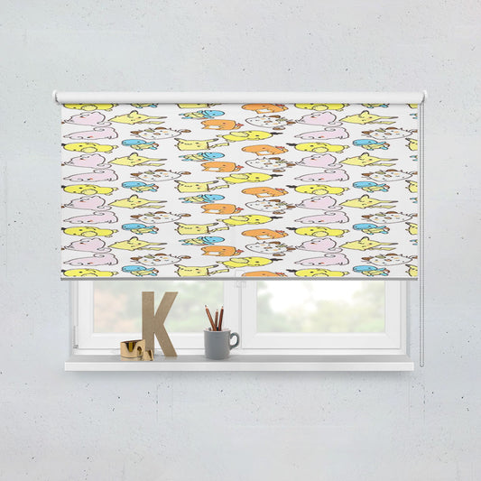 Cute Pokemon Collections Line Art Pattern Window Roller Blinds Shades