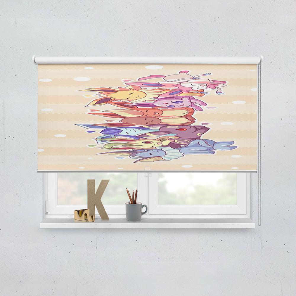 Cute Pokemon Eeve Wallpaper August Window Roller Blinds Shades