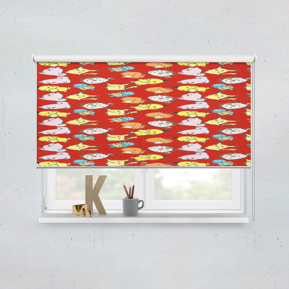 Cute Pokemon Line Pattern Window Roller Blinds Shades