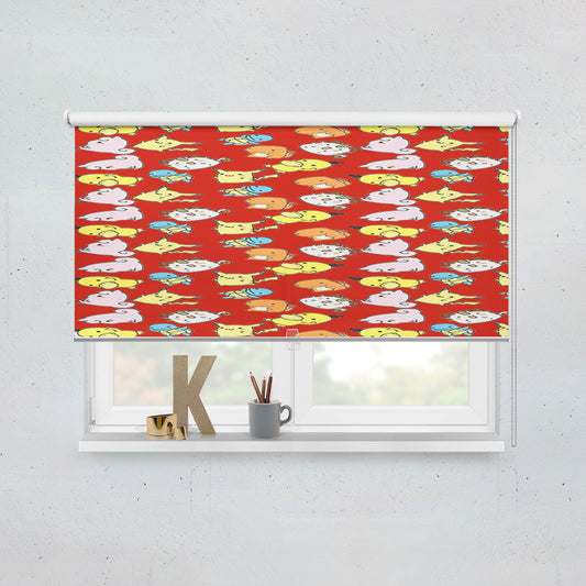 Cute Pokemon Line Pattern Window Roller Blinds Shades