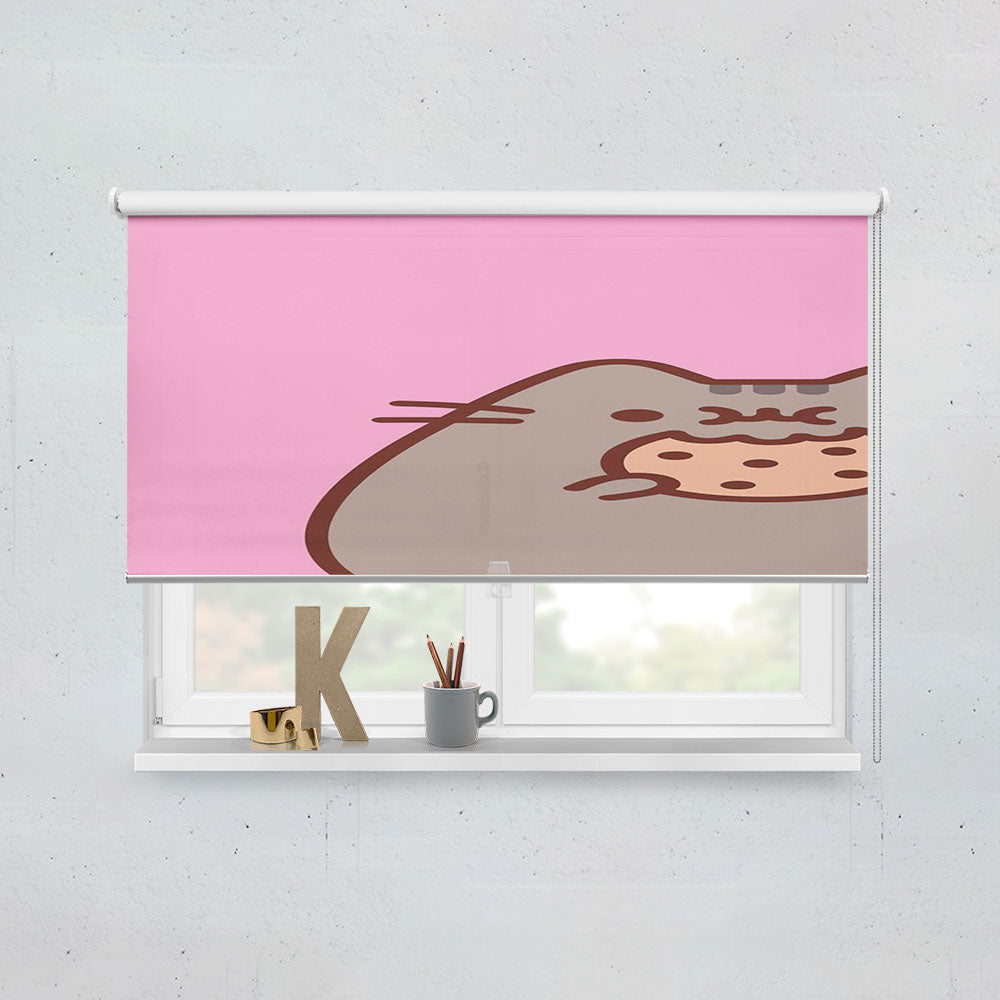 Cute Pusheen Eat A Cookies Window Roller Blinds Shades