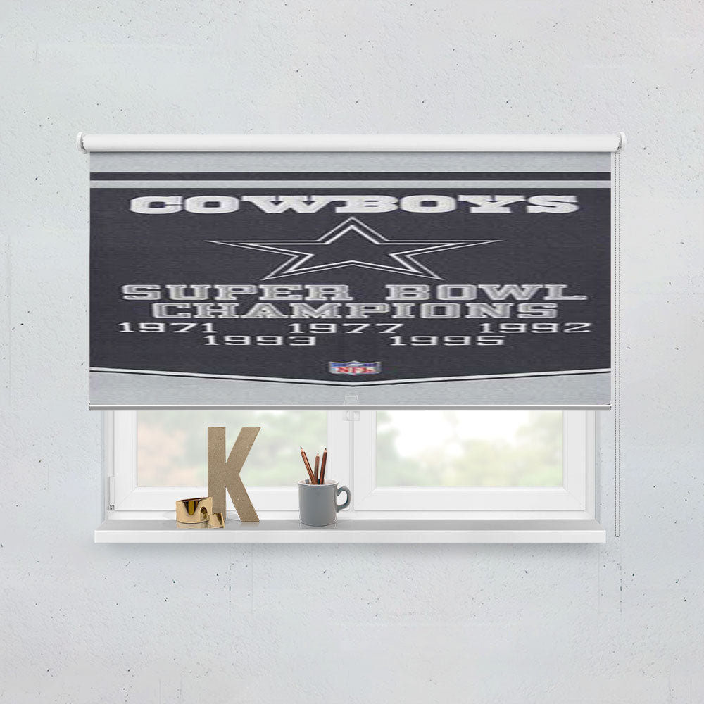 Dallas Cowboys Banner Texture Window Roller Blinds Shades