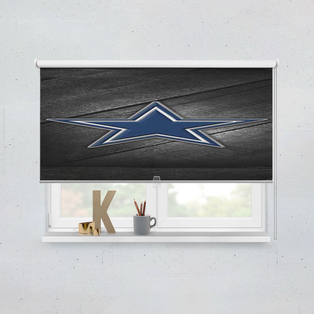 Dallas Cowboys Diagonal Wood Window Roller Blinds Shades