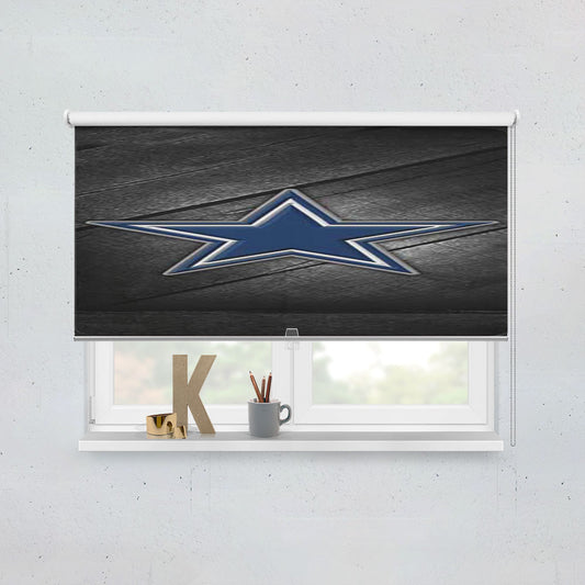 Dallas Cowboys Diagonal Wood Window Roller Blinds Shades