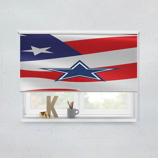 Dallas Cowboys X United State Flag Window Roller Blinds Shades