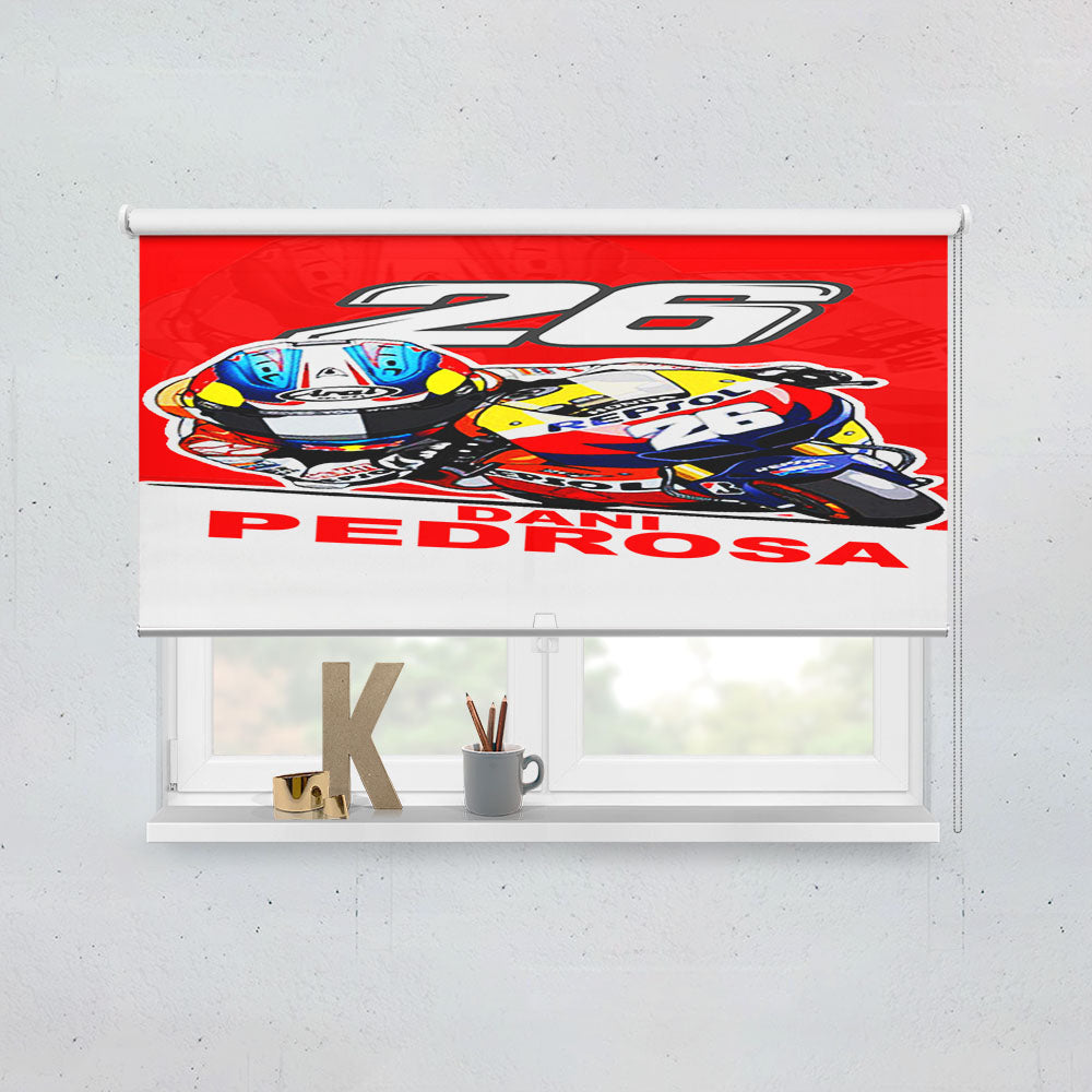 Dani Pedrosa Motogp Caricature Repsol Honda Window Roller Blinds Shades