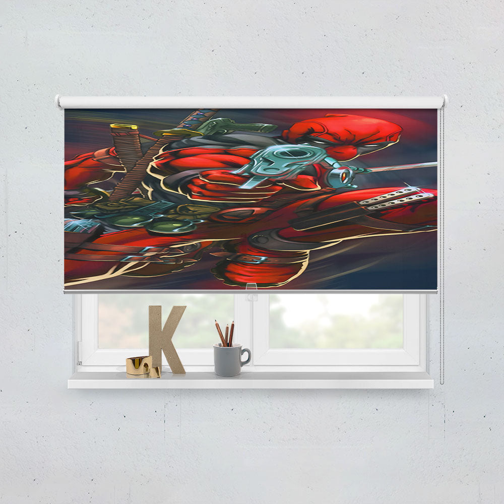 Deadpool In Action Window Roller Blinds Shades
