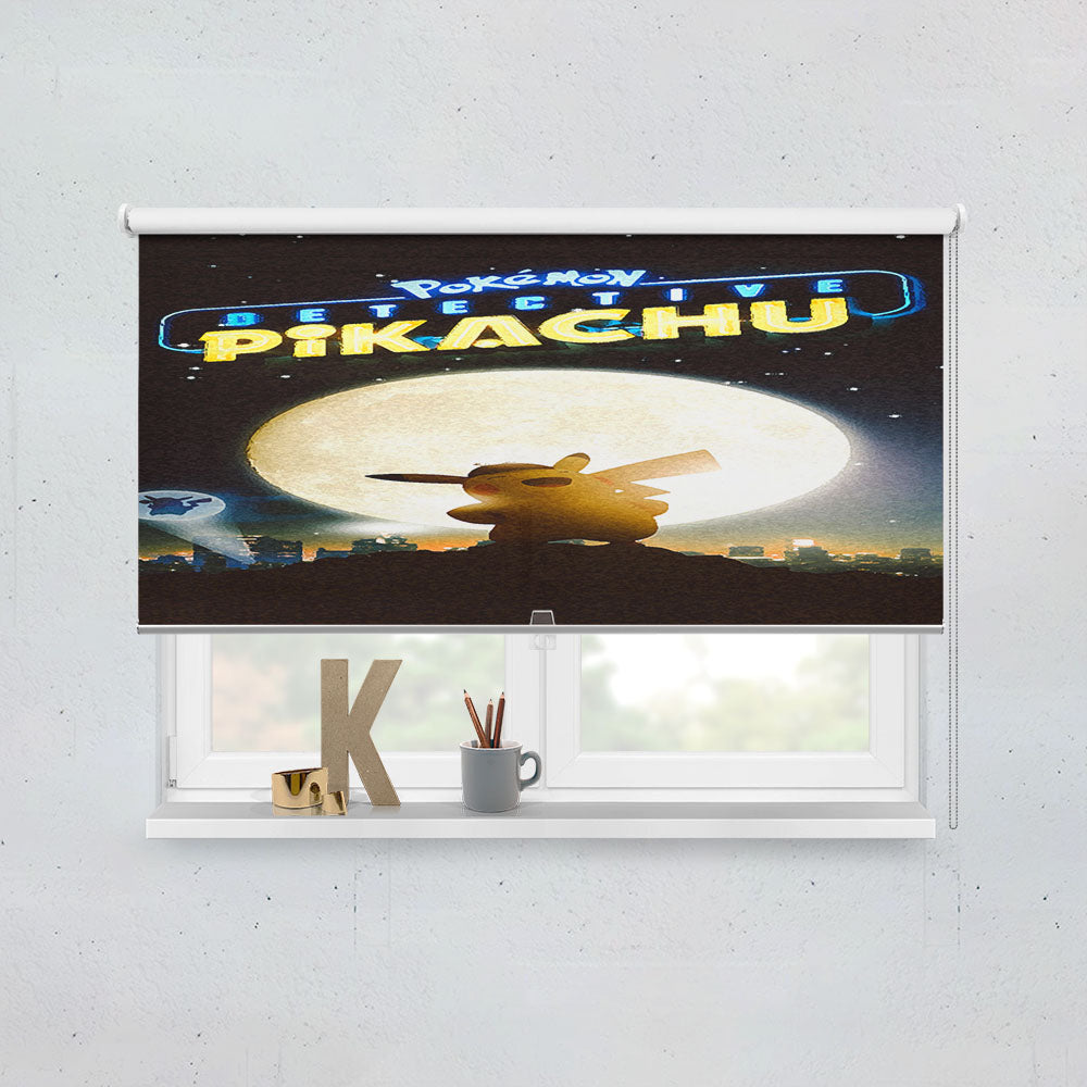 Detective Pikachu Poster Watercolor Window Roller Blinds Shades