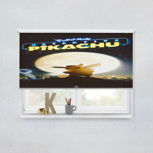 Detective Pikachu Poster Watercolor Window Roller Blinds Shades