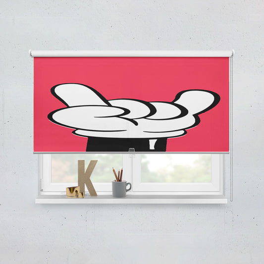 Disney Cartoon Mickey Hand Funny Swag Rock Window Roller Blinds Shades