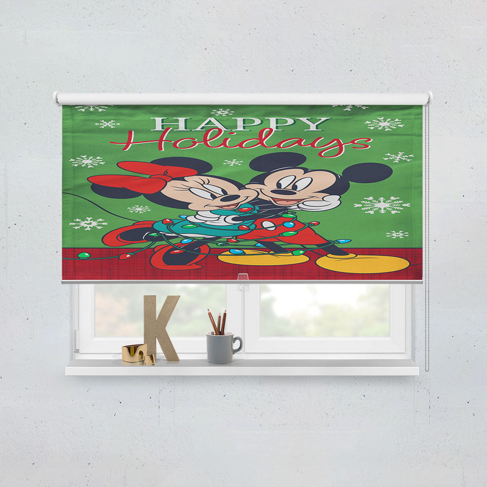 Disney Mickey And Minnie Christmas Light Tangle Window Roller Blinds Shades