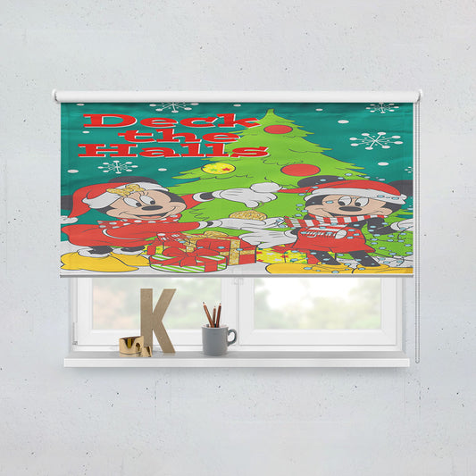 Disney Mickey And Minnie Deck The Halls Window Roller Blinds Shades