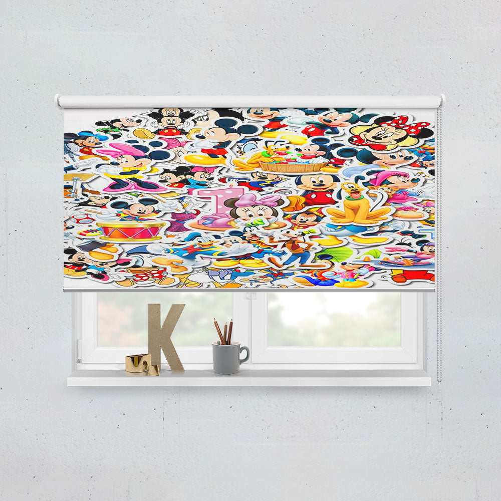 Disney Old Cartoon Mickey Minnie Mouse Donald Duck Pluto Goofy Window Roller Blinds Shades