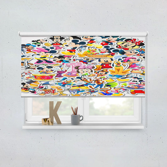 Disney Old Cartoon Mickey Minnie Mouse Donald Duck Pluto Goofy Window Roller Blinds Shades