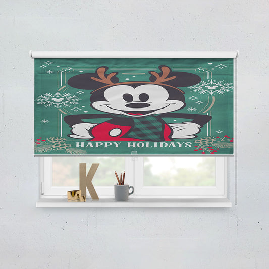 Disney Reindeer Holiday Mickey Window Roller Blinds Shades