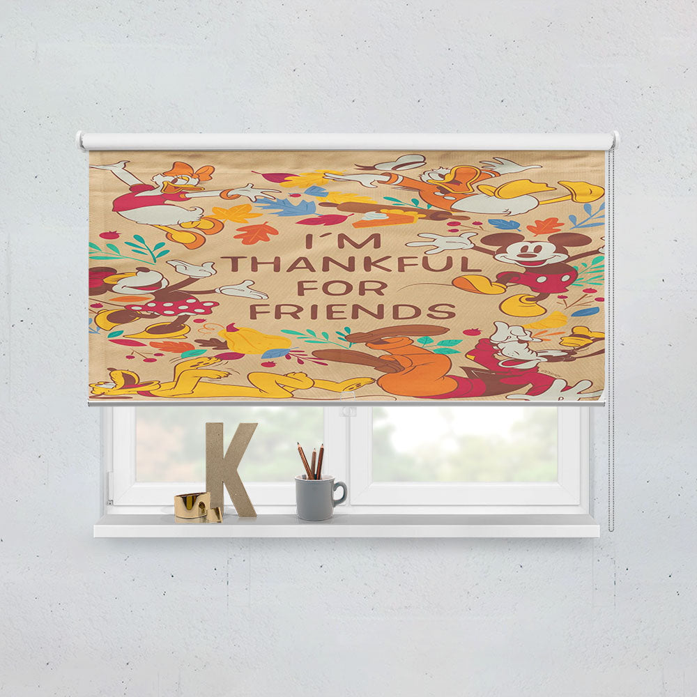 Disney Thankful For Friends Mickey And The Gang Window Roller Blinds Shades