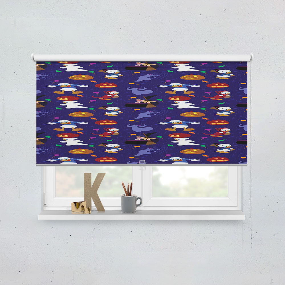 Donald Duck Purple Halloween Pattern Window Roller Blinds Shades