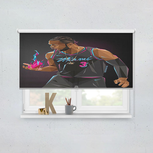 Dwyane Wade Miami Heat Art Window Roller Blinds Shades
