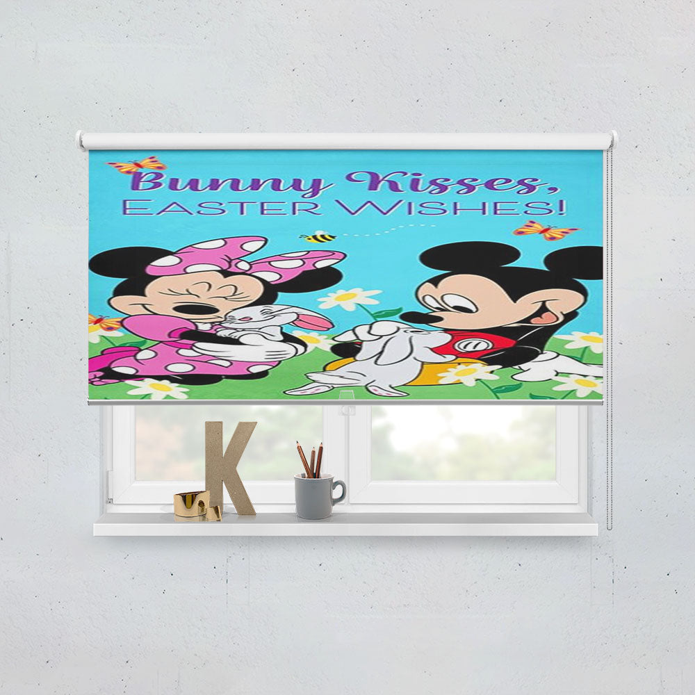 Easter Bunny Kisses Mickey And Minnie Window Roller Blinds Shades