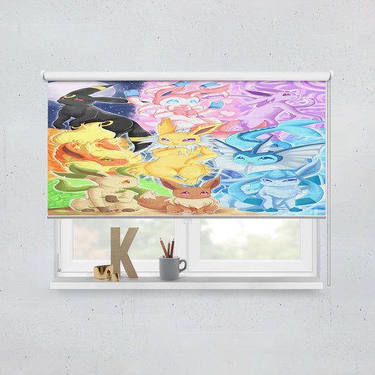 Eevee Evolutions Pokemon Fanart Window Roller Blinds Shades