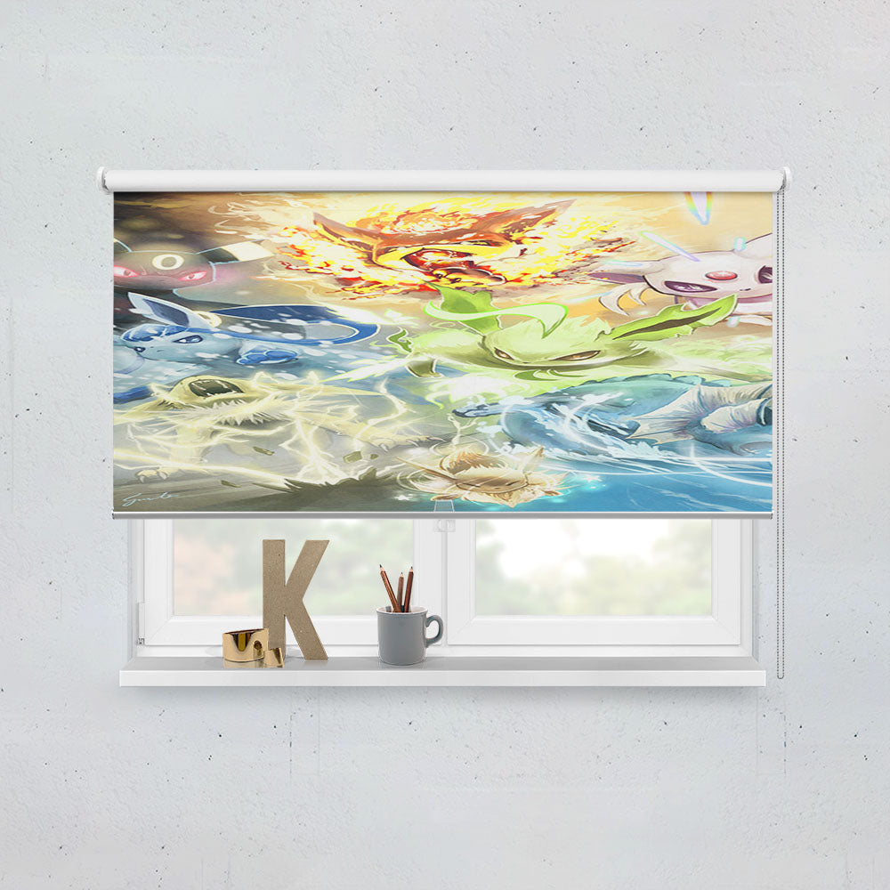 Eevee Pokemon Evolution Wallpapers Window Roller Blinds Shades