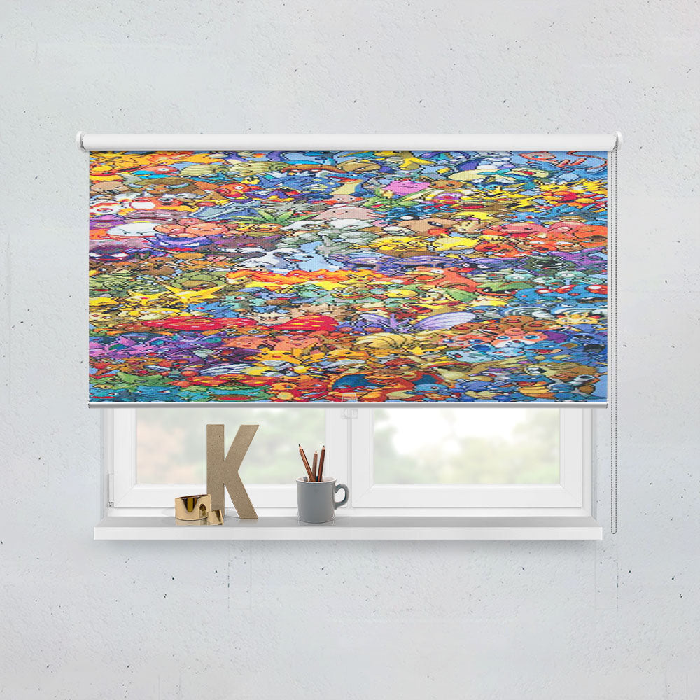 Epic All Pokemon Generations Cross Stitch Window Roller Blinds Shades