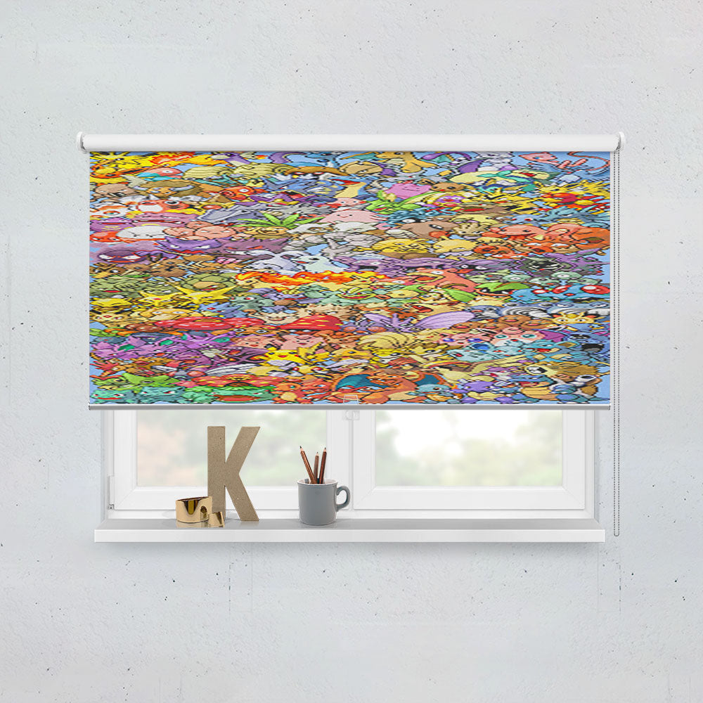 Epic Pokemon Generation 1 Cross Stitch Window Roller Blinds Shades