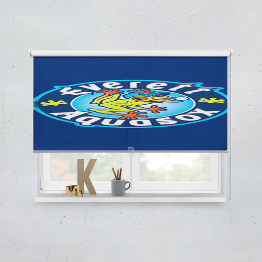 Everett Aquasox Baseball Logo Blue Window Roller Blinds Shades