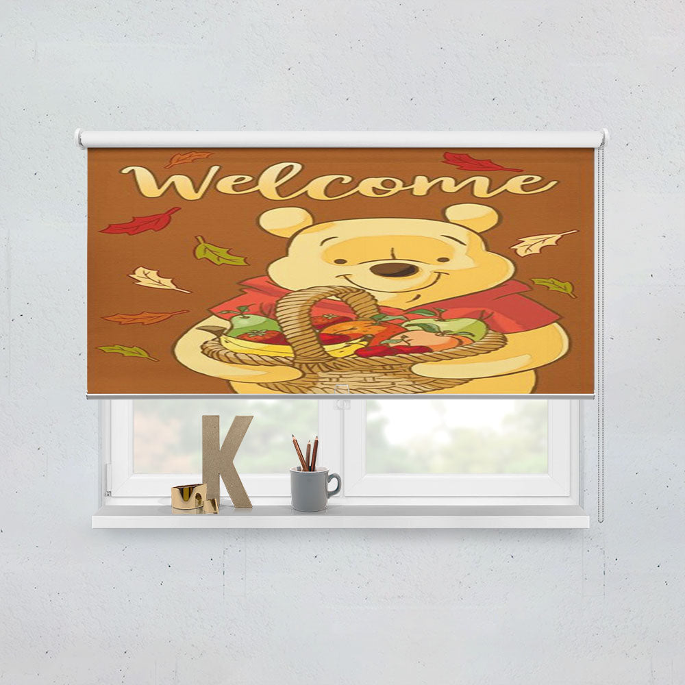 Fall Pooh Welcome Window Roller Blinds Shades