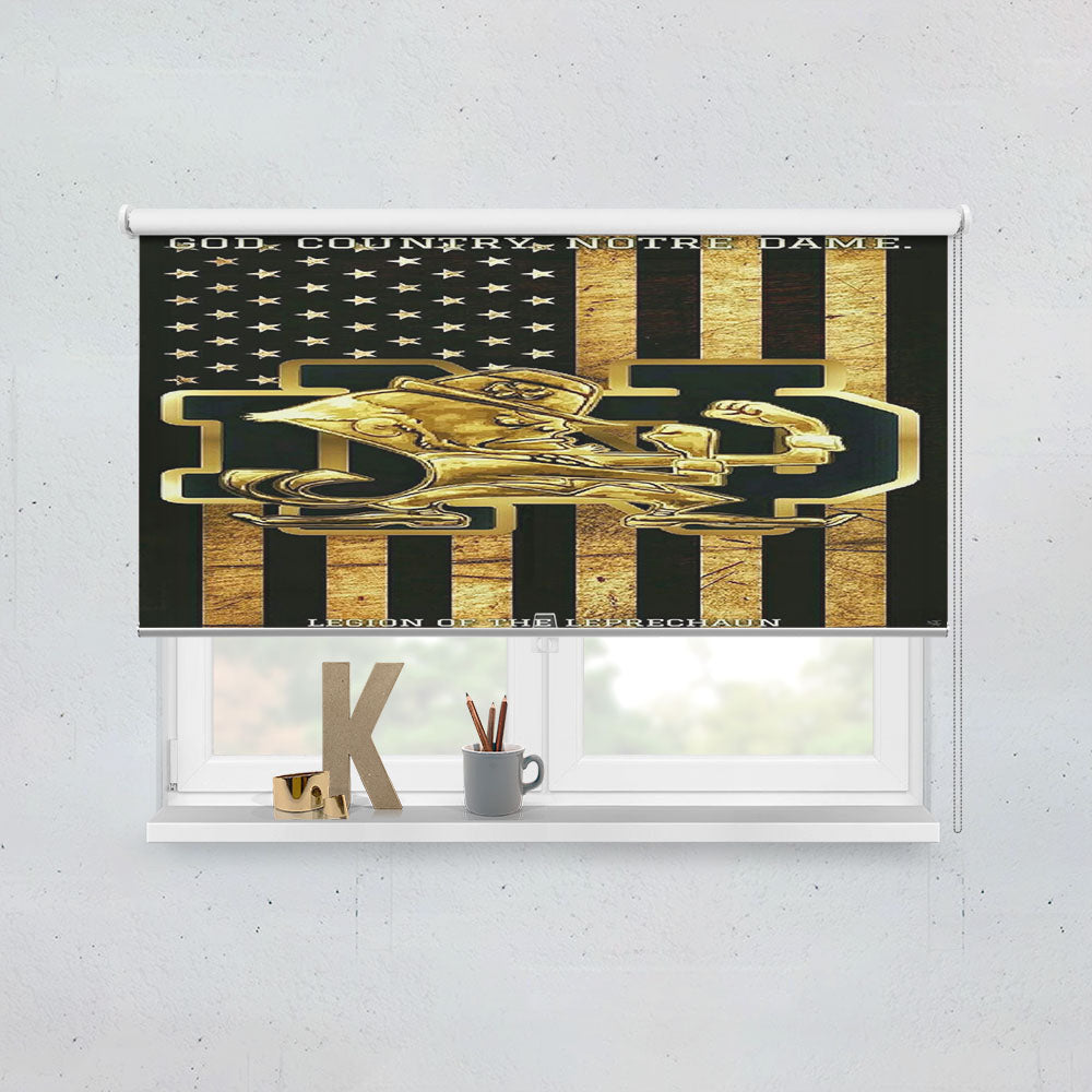 Fighting Irish Notre Dame Football Golden Flag Window Roller Blinds Shades