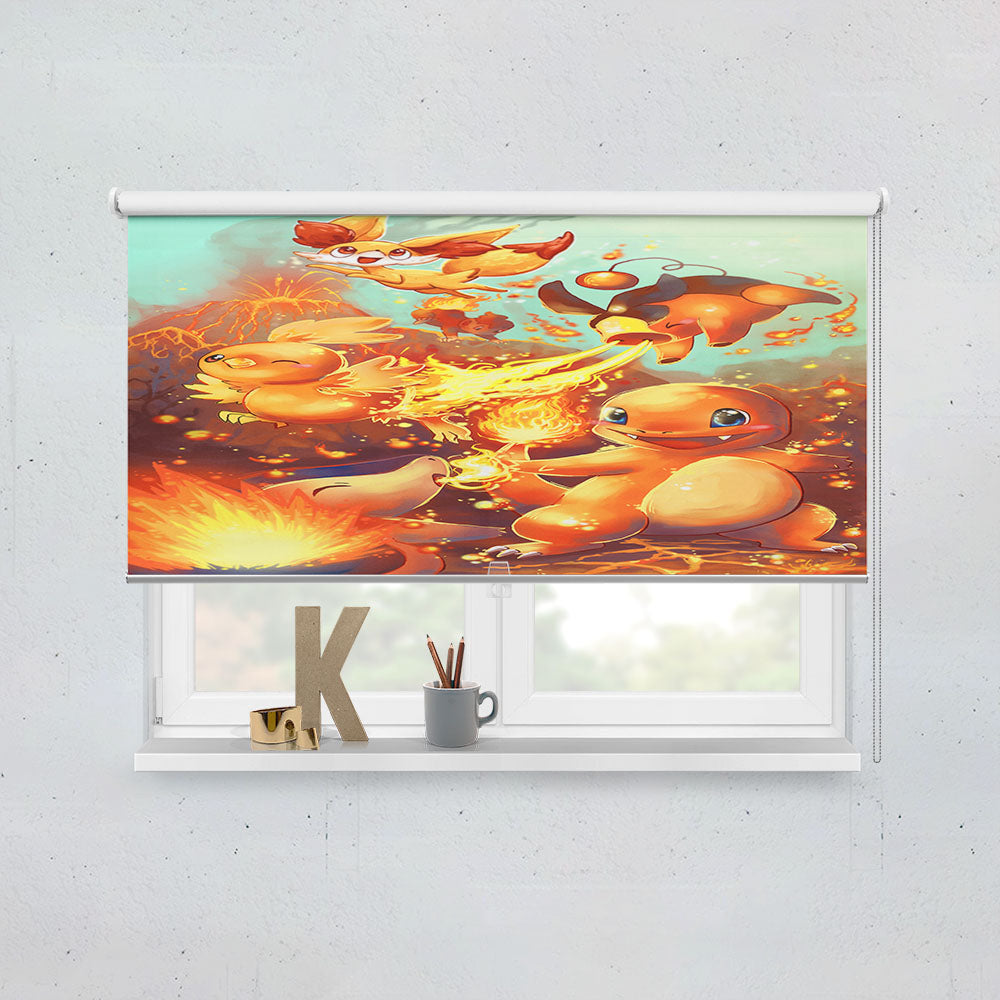 Fire Starters Pokemon Window Roller Blinds Shades