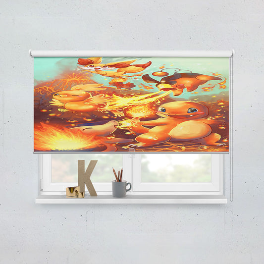 Fire Starters Pokemon Window Roller Blinds Shades