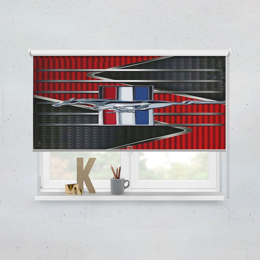 Ford Mustang Metal Logo Window Roller Blinds Shades