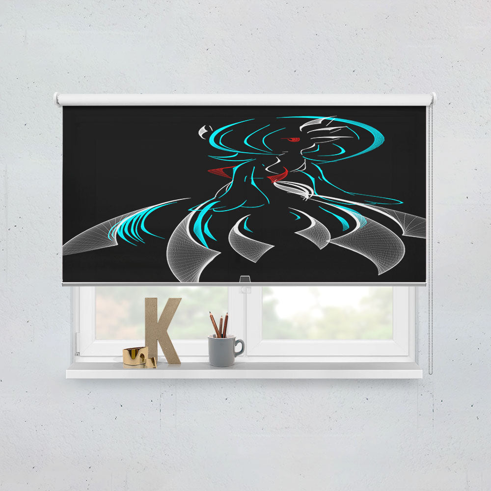 Gardevoir Pokemon Line Art On Black Window Roller Blinds Shades