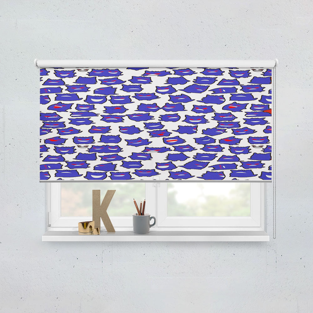 Gengar Pattern Ghost Pokemon Window Roller Blinds Shades