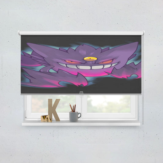 Glowing Dark Gengar Pokemon Art Window Roller Blinds Shades