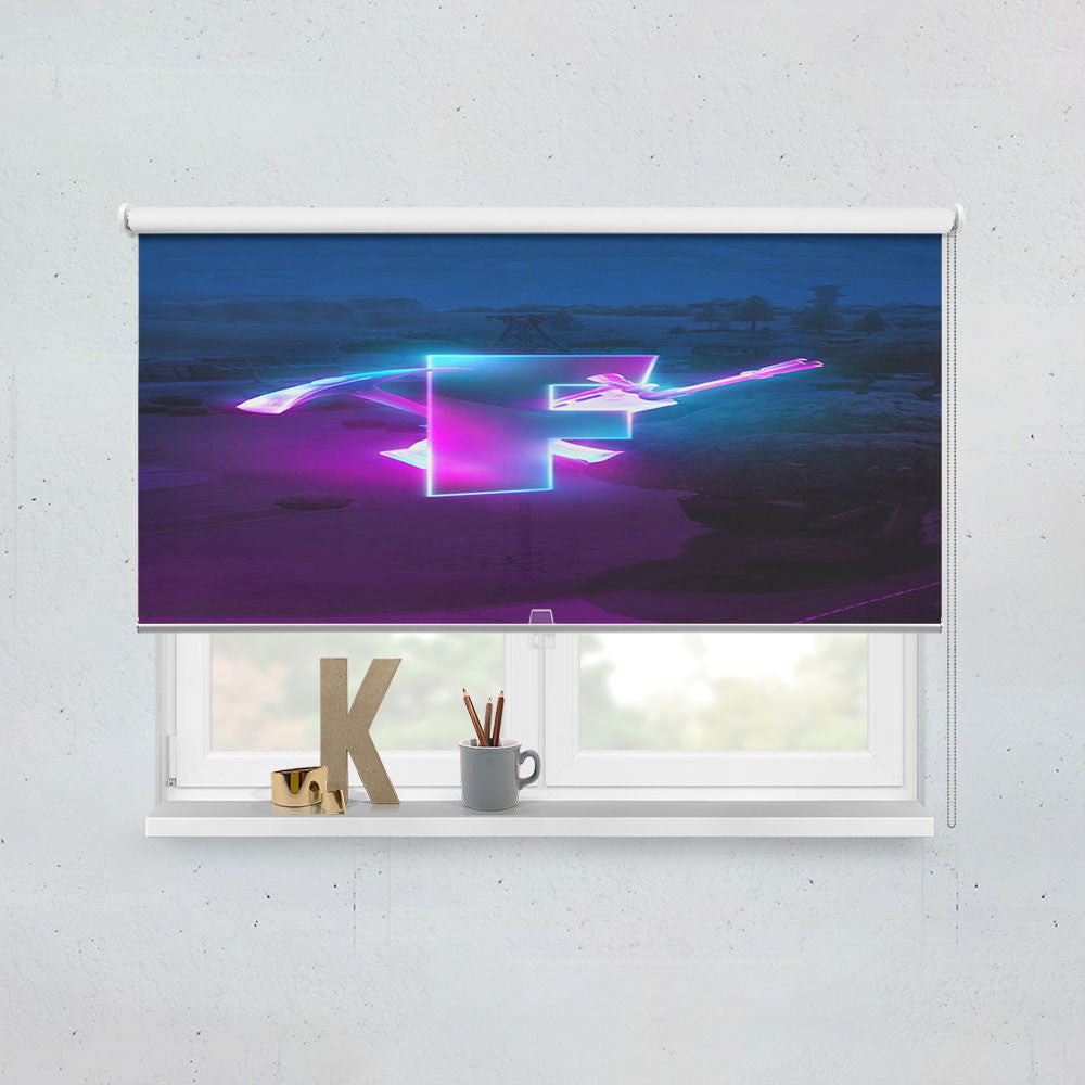 Glowing Fortnite Logo Season 6 Window Roller Blinds Shades