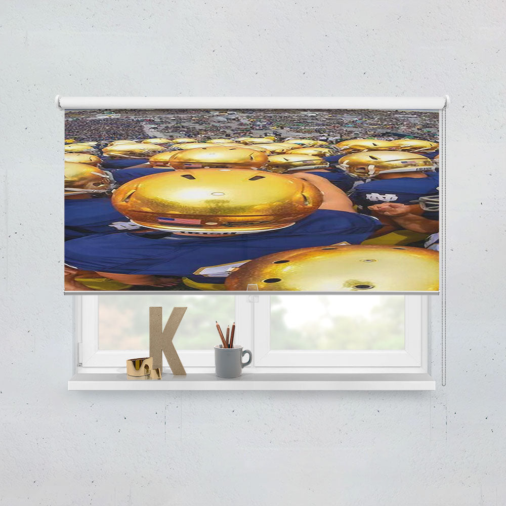Golden Notre Dame Football Helmet Window Roller Blinds Shades