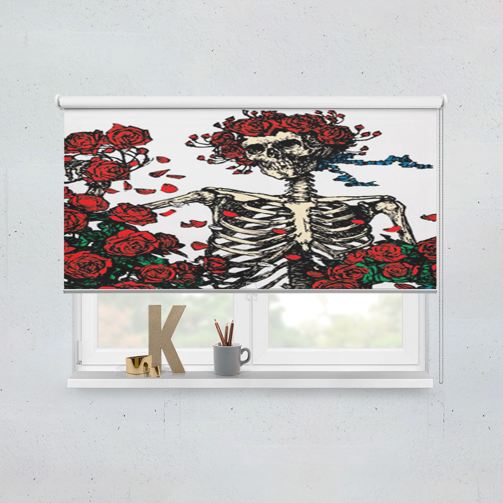 Grateful Dead Bones And Roses Window Roller Blinds Shades