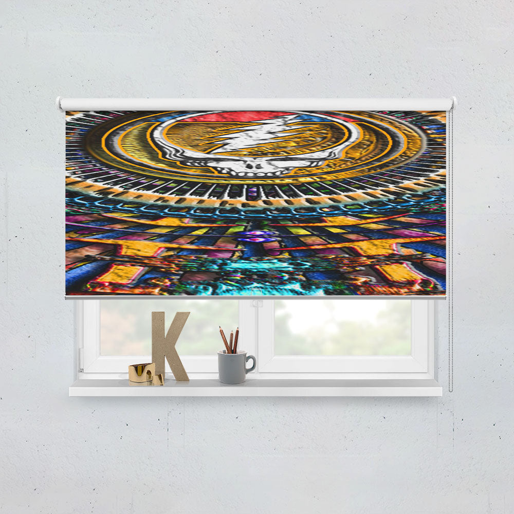 Grateful Dead I Steal Your Face Mandala Style Window Roller Blinds Shades