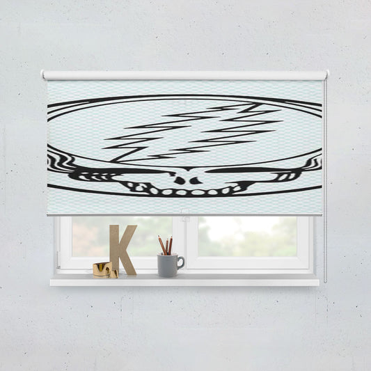 Grateful Dead Logo Outline Checkered Window Roller Blinds Shades