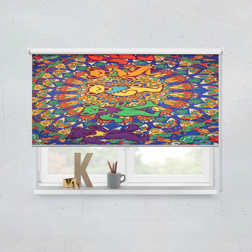 Grateful Dead Tie Dye Tapestry Window Roller Blinds Shades
